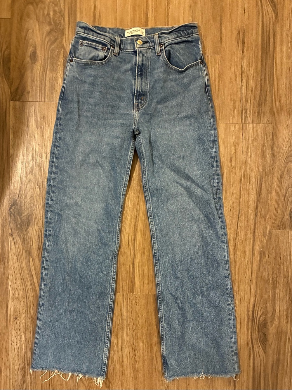 Abercrombie & Fitch Women's Light Blue Wide-Leg Jeans